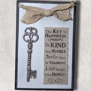 Kirkland's Home Decor Metal Key To Happiness Quote Ranch House Hanging Plaque